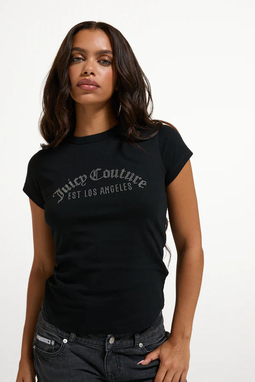 White studded juicy couture logo t-shirt